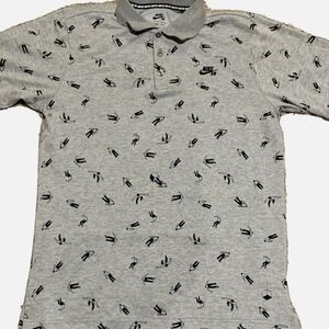 Nike Gray Patterned Men's Shirt